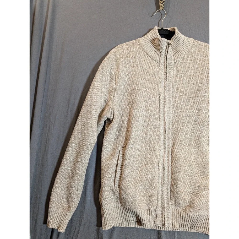 Buffalo David Bitton Cable Knit‎ Sweater Zip Up Men XL Tan